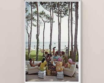 Slim aarons Marbella House Party Print Poster , Vintage Photography Print , High Society Photo Print , Museum Quality Photo Print