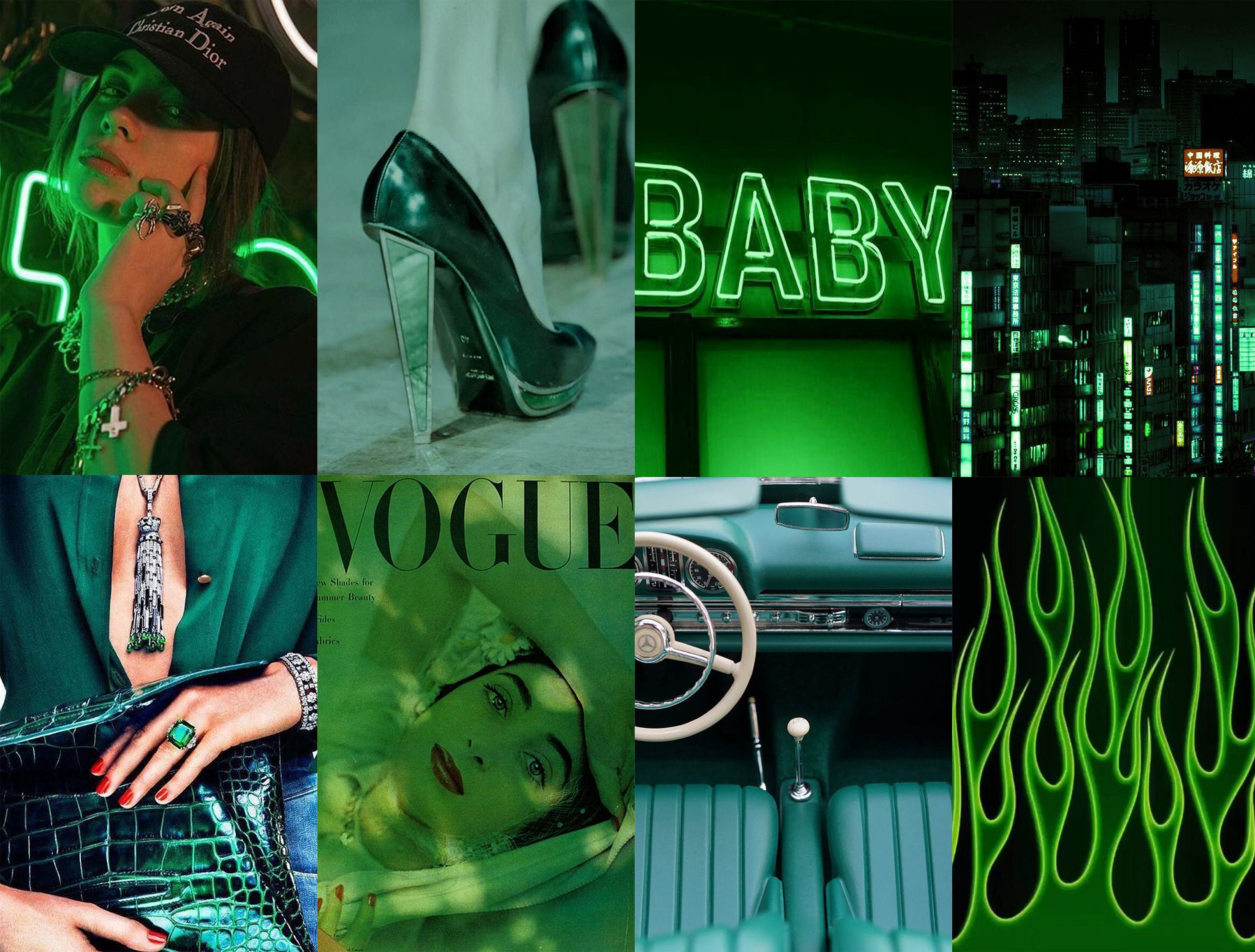 Boujee Green Aesthetic Wall Collage Kit Green Aesthetics Etsy Australia