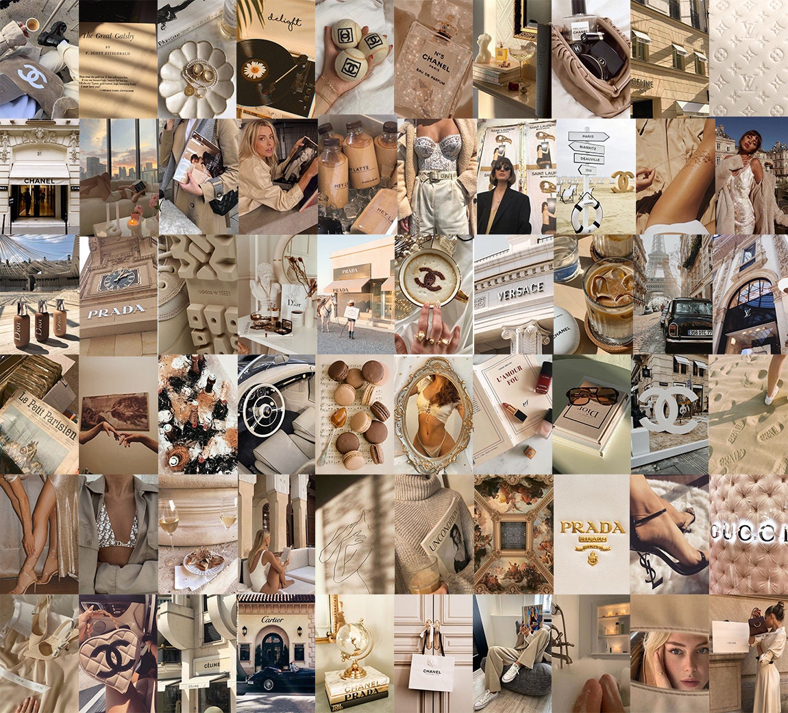 Boujee Beige Aesthetic Wall Collage Kit Neutral Wall Collage Etsy UK