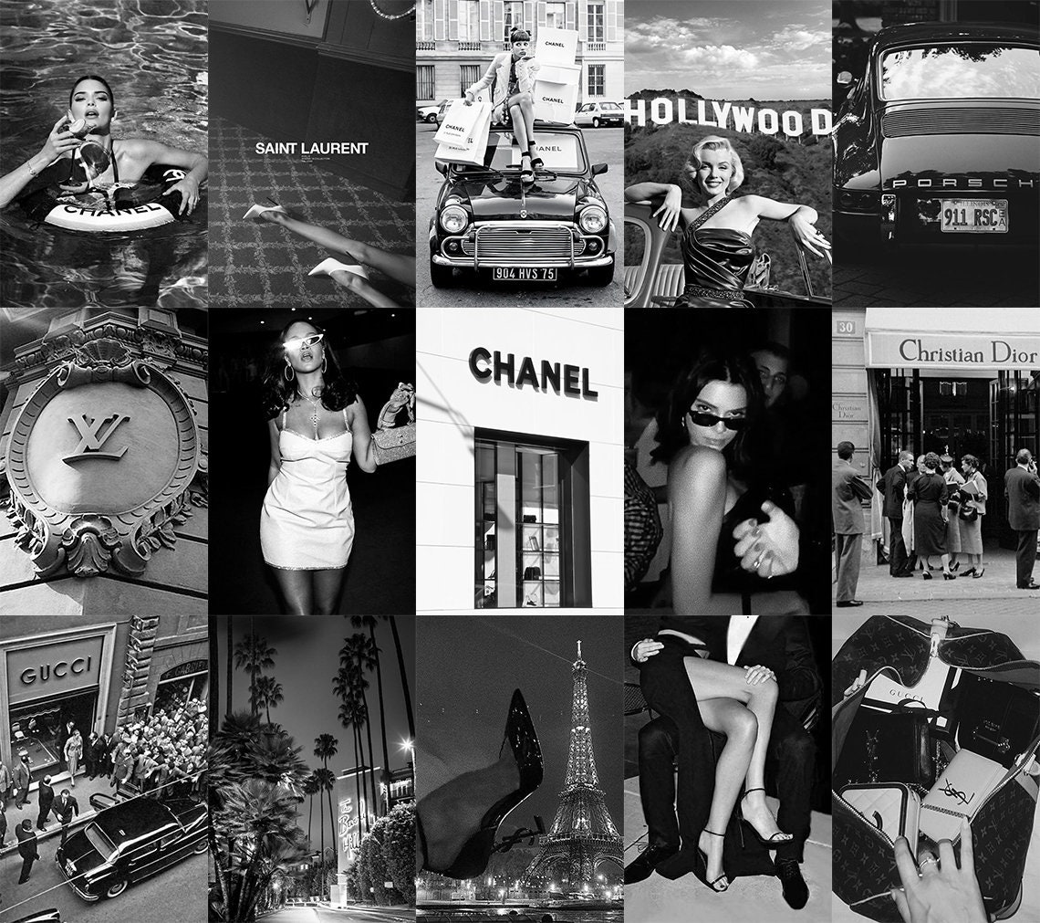 Boujee Black and White Wall Collage Kit Black and White | Etsy