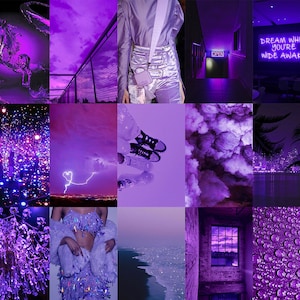 120 Pcs Boujee Purple Aesthetic Wall Collage Kit Neon Purple - Etsy