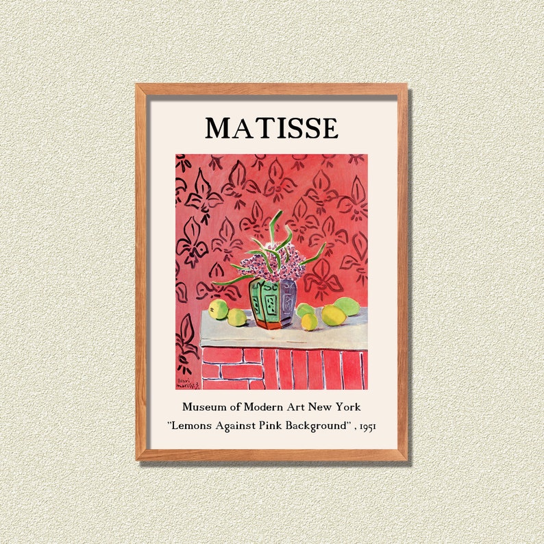Henri Matisse Digital Print Set of 6 , Printable Exhibition Poster , Matisse Poster , Exhibition Wall Art , Matisse Wall Art ,Gallery Poster image 6