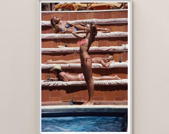 Poster imprimé aarons mince bronzer sur Capri, impression de photographie vintage, impression de photo haute société, impression de photo de qualité musée