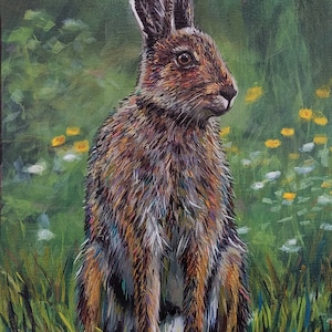 Wild Irish Hare Print, Irish hare painting, irish hare fine art, hare, irish wildlife print, eco friendly packaging, vegan friendly gift