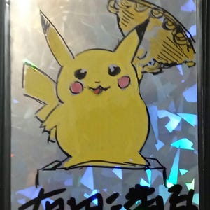 Fanart Pokemon-kaart Mitsuhiro Arita handtekening & Pikachu