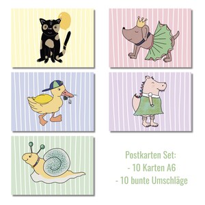 Wenskaarten met envelop | Ansichtkaartenset | Schoolinschrijving cadeau | Kleinigheidje voor het begin van school | Cadeau-idee voor schoolinschrijving |  Wenskaarten voor kinderen