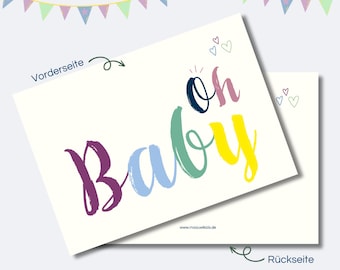 Babykarte zur Geburt | Geburtskarte Karte Baby Karte Geburt Babykarte Glückwünsche Geburtsgeschenk Geschenk zur Geburt Geschenk Baby