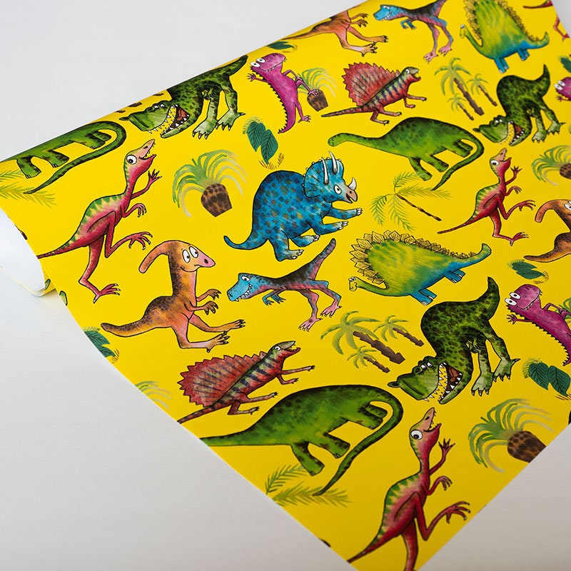Dinosaur Themed Wrapping Paper Etsy