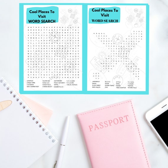Travel Places to Visit Game Download Word Find Game Etsy