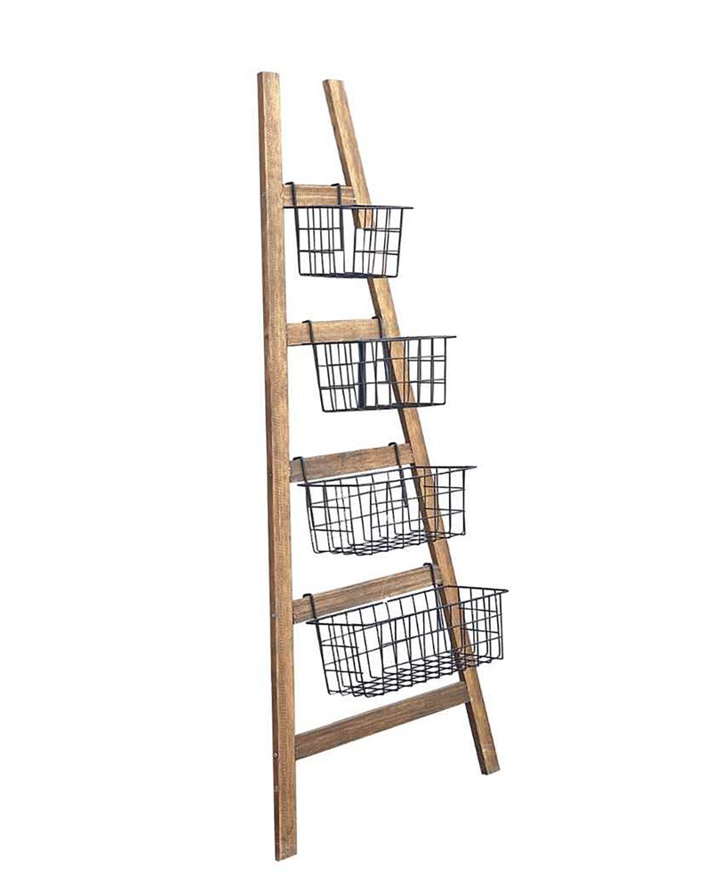 Basket Ladder Rack Towel Bar Stand Etsy