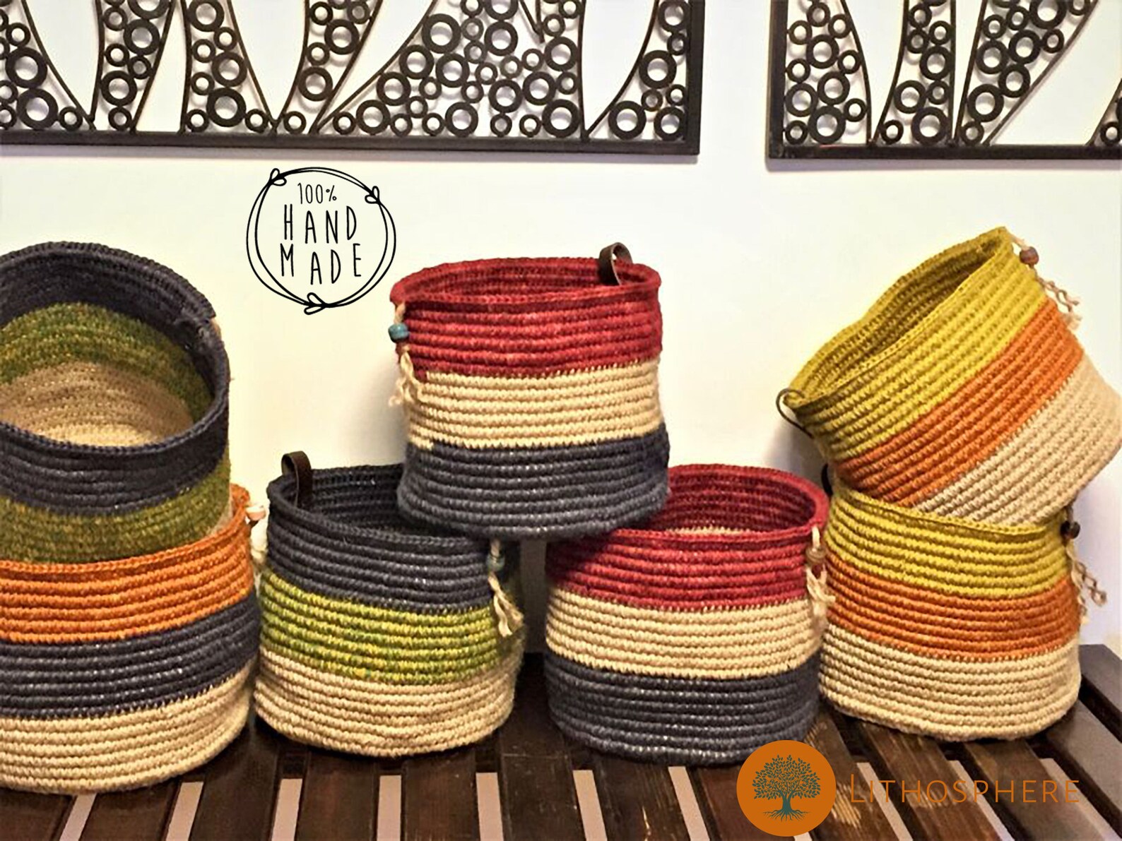 Handmade Woven Storage Basket Hemp Storage Basket Hemp Etsy