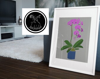 Orchid Art Print 9x11 or 11x14 Inches