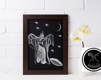 White Witch Art Print 9x11 or 11x14 Inches