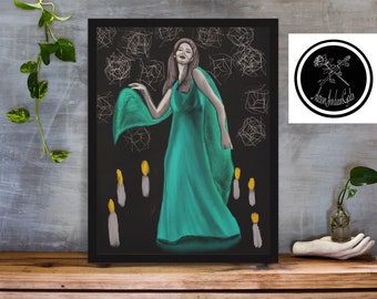 Drusilla and the Stars Art Print 9x11 or 11x14 Inches