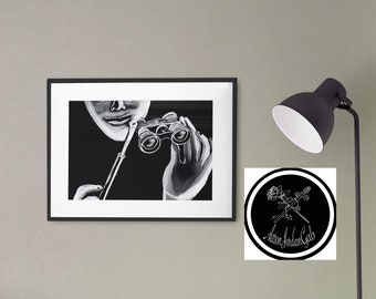 Opera Glasses Art Print 11x9 or 14x11 Inches