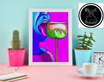 Candy Apple Art Print 9x11 or 11x14 Inches