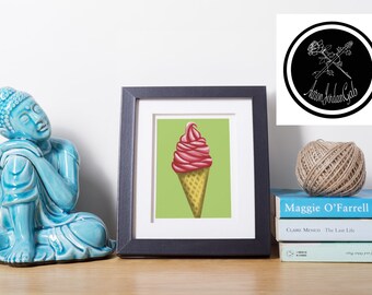 Swirled Cone Art Print 9x11 or 11x14 Inches