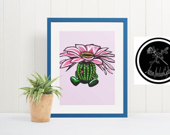 Vileplume Cactus Art Print 9x11 or 11x14 Inches