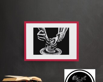 Pottery Wheel Art Print 11x9 or 14x11 Inches