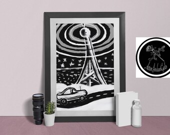 Radio Art Print 9x11 or 11x14 Inches