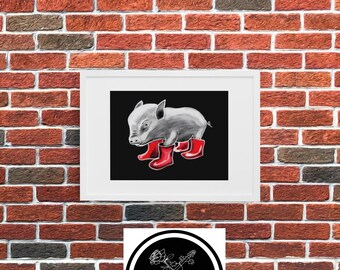 Piglet Art Print 11x9 or 14x11 Inches