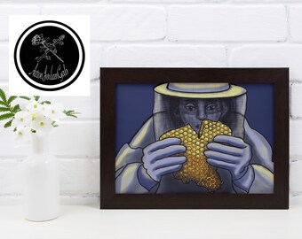 Honeycomb Art Print 11x9 or 14x11 Inches