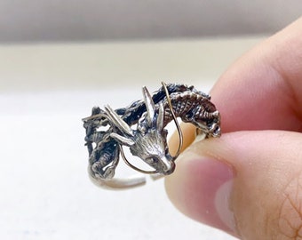 Fanmade River Spirit - Dragon Spirit Silver Ring Handmade, River Spirit - Dragon Spirit Silver 950 Ring, Dragon Spirit Jewelry, Dragon Ring