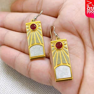 Hanafuda Earrings Gold Etsy Singapore