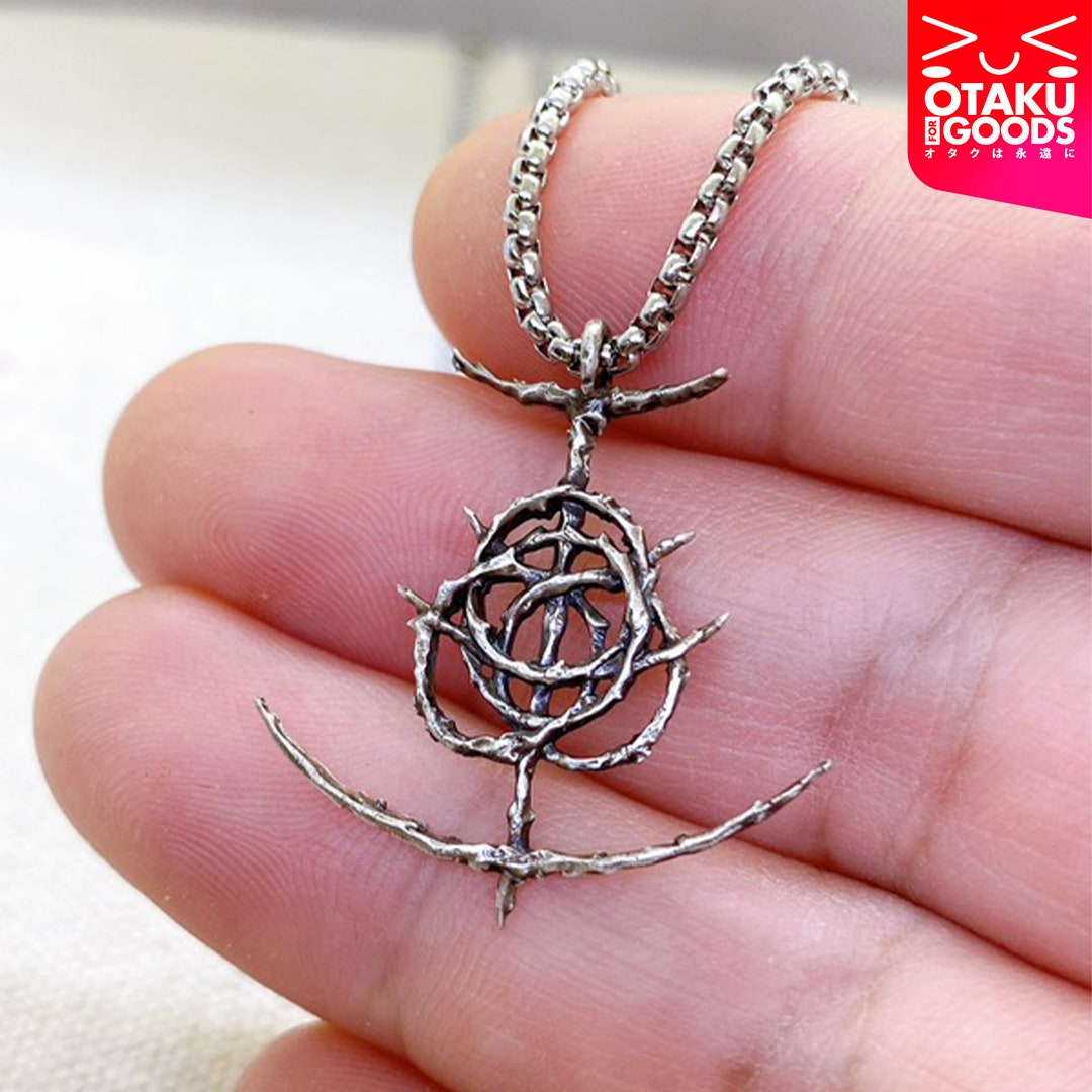 Fanmade Elden Ring Logo Necklace Handmade Silver, Elden Ring Logo