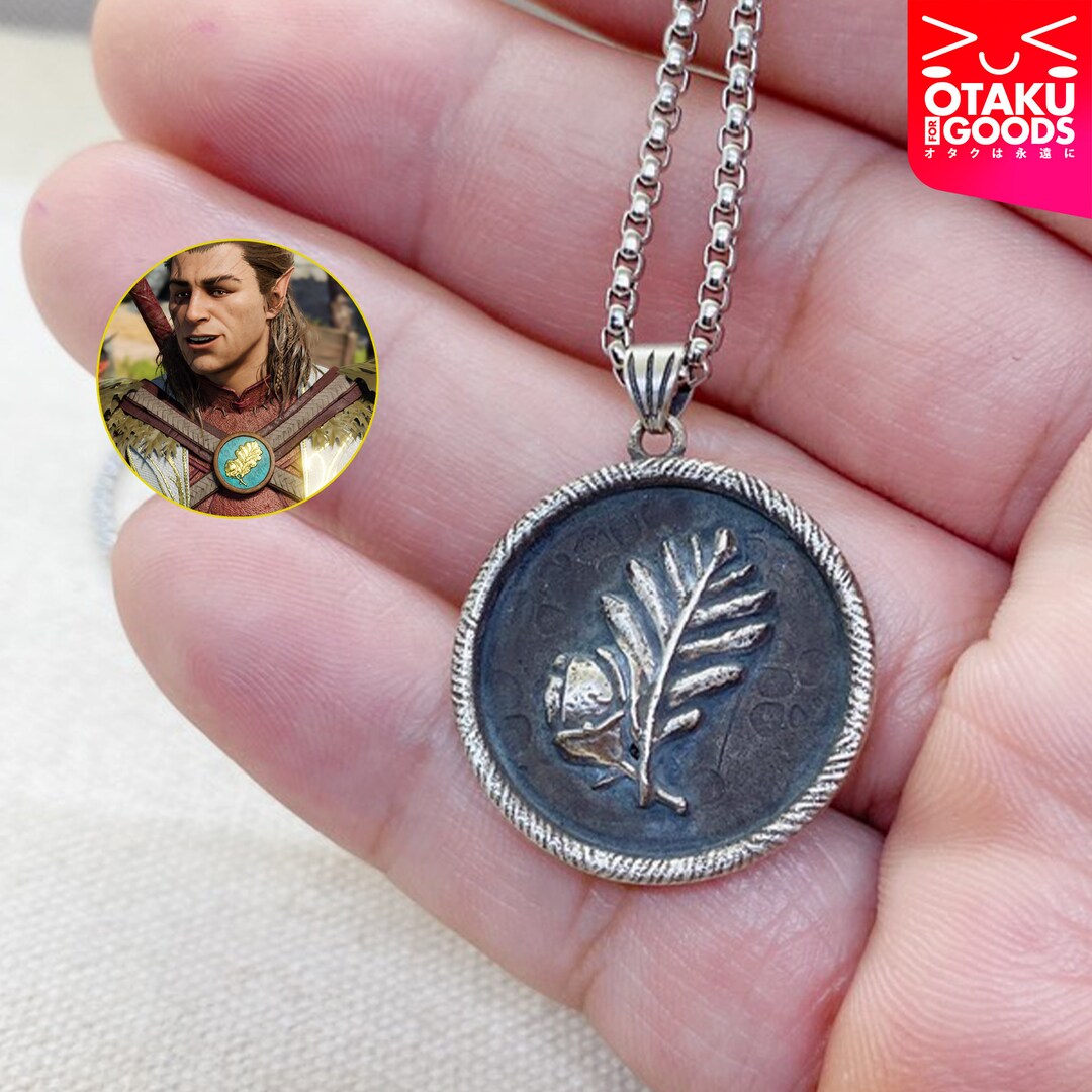 Fanmade Baldur's Gate 3 Halsin Necklace Handmade Silver, Halsin