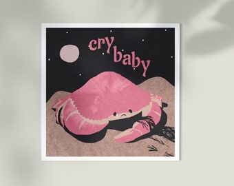 Crybaby ~ Cancer Zodiac ~ Mini Art Print ~ Illustrations by Alba Mezcua