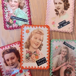 old postcards of offbeat ladies, second-degree postcards
