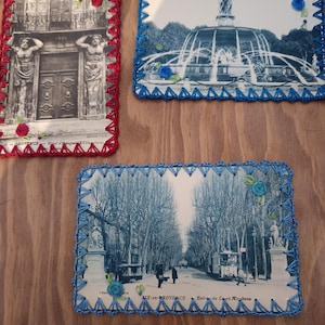 cartes postales anciennes d'Aix-en-Provence brodées