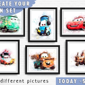 Watercolor Print Digital Poster Set of 3 4 5 6 8 9 10 Nursery Decor Prints for Boy Girl Posters Download Kids Room Girls Birthday Boys Gift