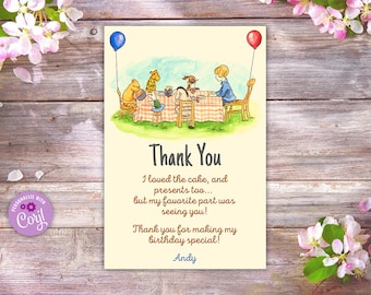 Thank You Card Birthday Instant Download Party For Boy or Girl Thanks Digital Print Editable File TY Personalized Printable N-182 Corjl