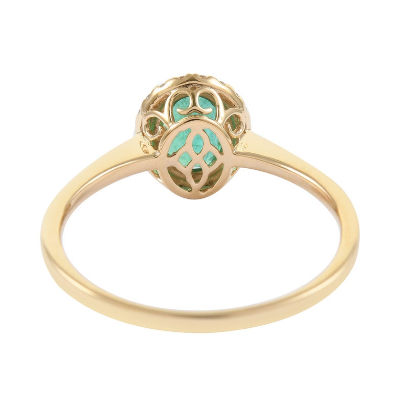 Stackable ring Emerald gold ring Natural Emerald ring Vintage Emerald Stone ring Green Emerald ring Gift for her Mother/'s day Gift