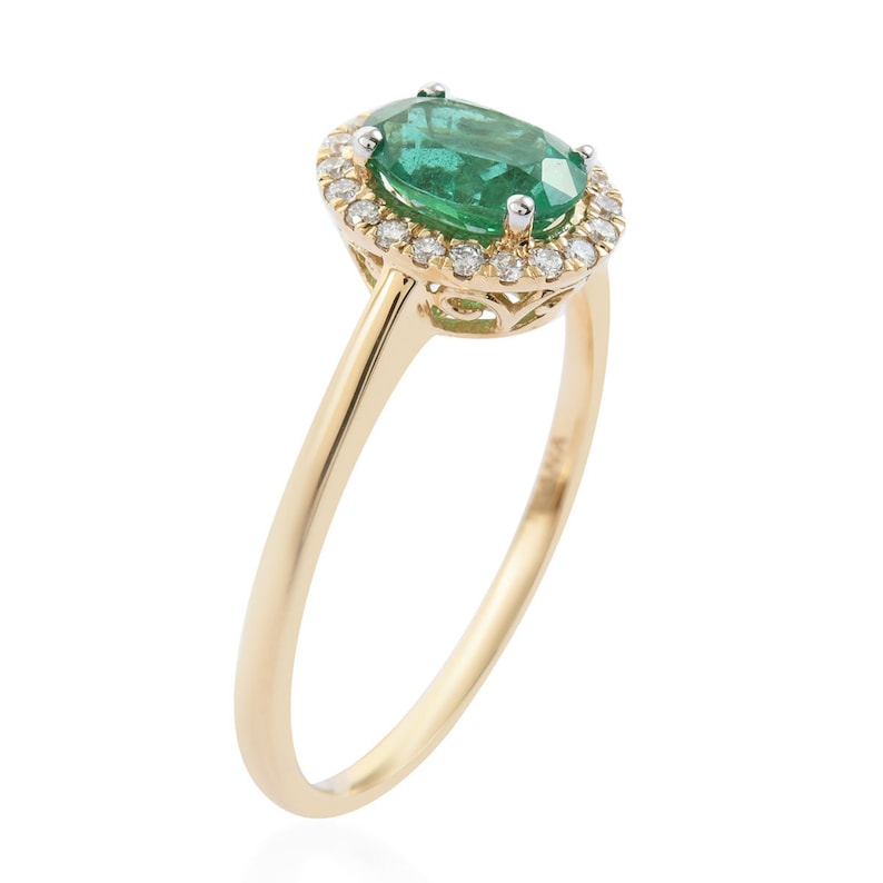 Stackable ring Emerald gold ring Natural Emerald ring Vintage Emerald Stone ring Green Emerald ring Gift for her Mother/'s day Gift