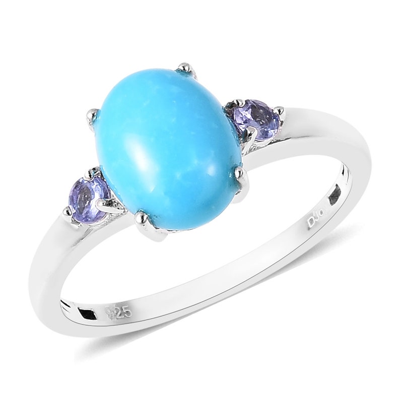 Arizona Sleeping Beauty Turquoise and Tanzanite Ring in Sterling Silver Gift For Her Christmas Gift Ever