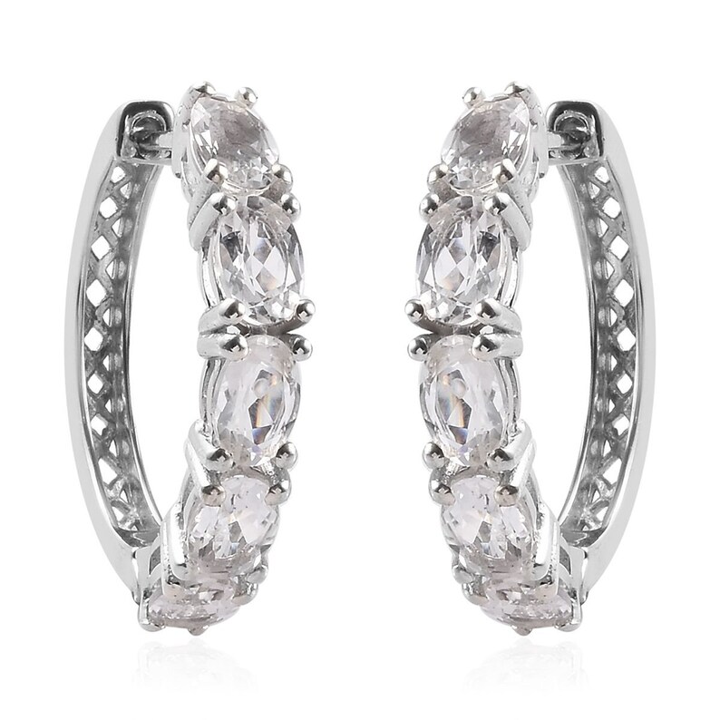 Gift for her Vintage Hoop Earring Vintage Petalite Hoop Earrings in Sterling Silver Gift for her Valentine gift earring Bridal Set Earring