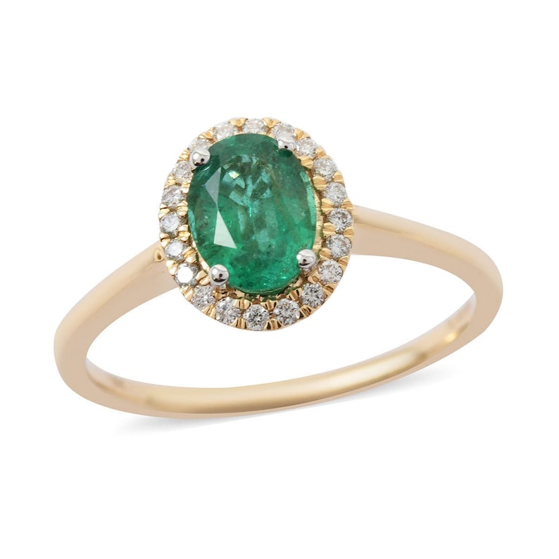 Stackable ring Emerald gold ring Natural Emerald ring Vintage Emerald Stone ring Green Emerald ring Gift for her Mother/'s day Gift