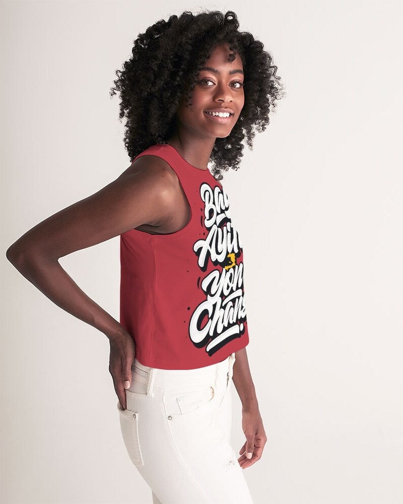 Women/'s Cropped Tank Bay Ayiti Yon Chans