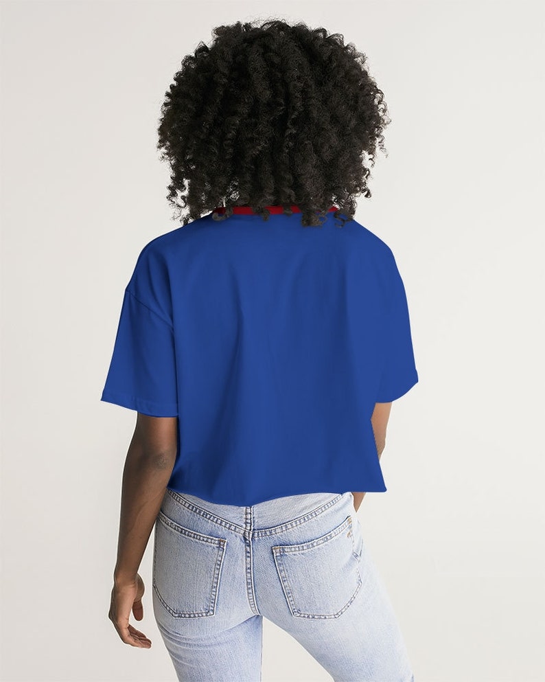Blue Women/'s Lounge Cropped Tee Haitian Flag Shirt