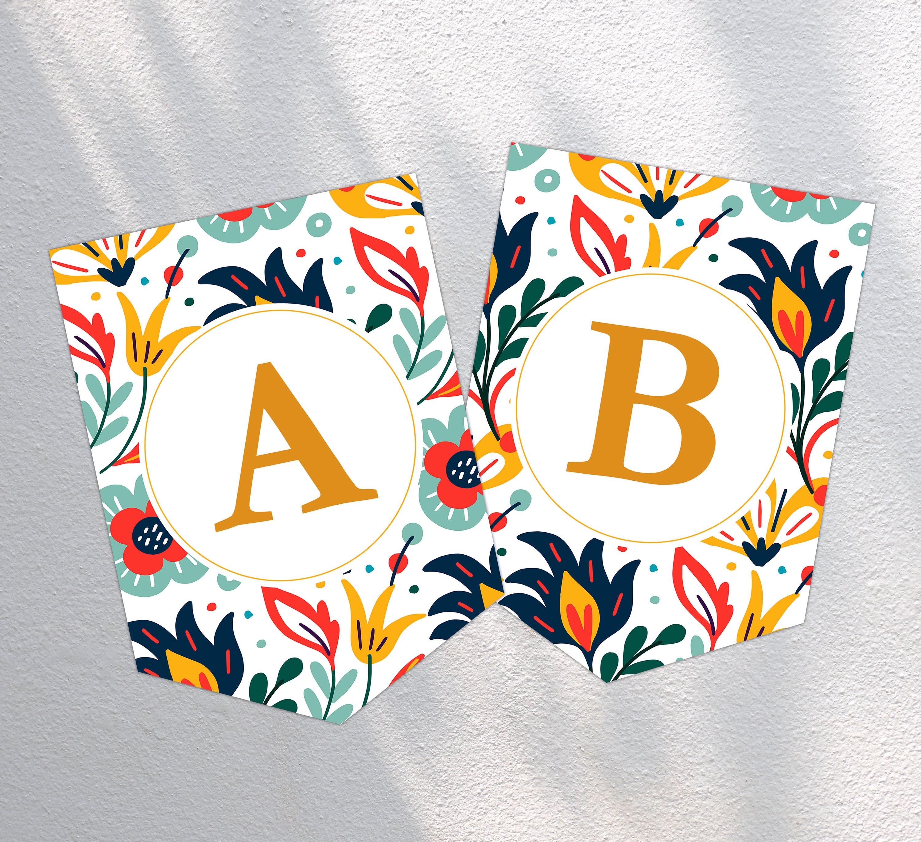 Floral Birthday Banner Template, Editable PDF | First Birthday Decor ...