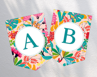 Floral Banner Editable Template, Wildflower Style | PDF Instant Download for Bridal Shower, Bunting