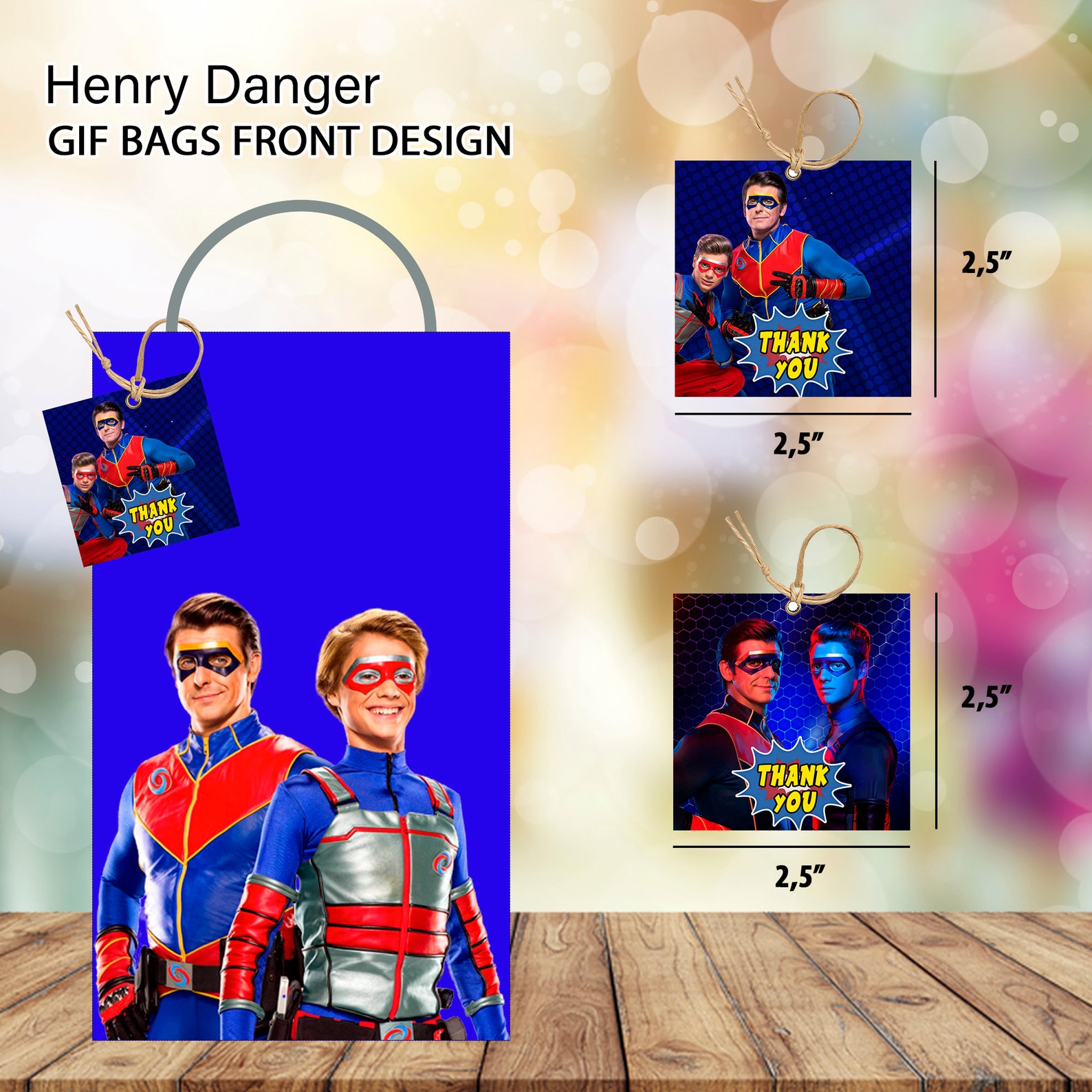 Printable Henry Danger Party Bag Fronts Henry Danger Favor Etsy