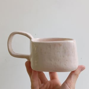 Handmade Stoneware Tea Mug: Minimalist Ceramic Coffee Cup - GorniaUA