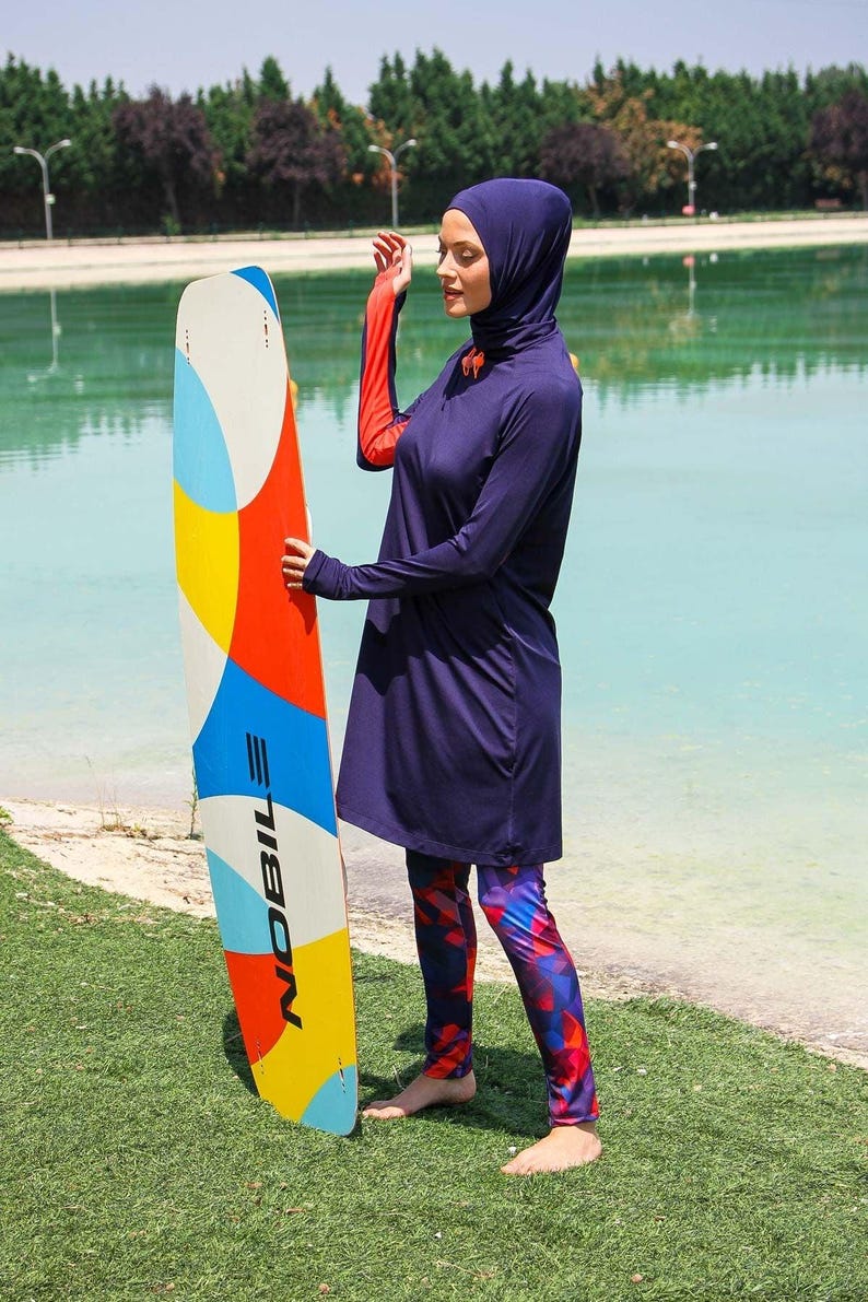 Lycra Black Burkini Modest Swimwear 1961