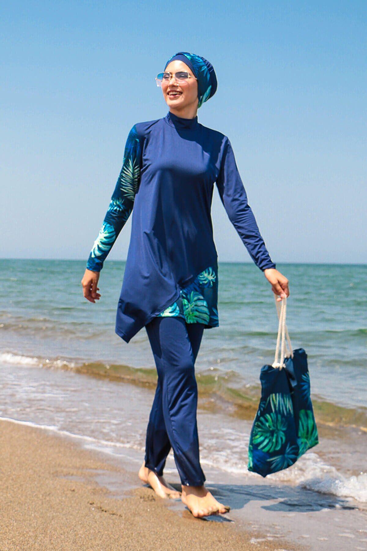 Black Adjustable Waist Modest Burkini Set M2526-1