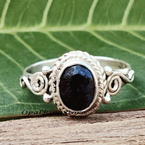Handmade Black Onyx Ring: 925 Sterling Silver Gemstone Jewelry