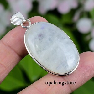 Handmade Moonstone Pendant: 925 Sterling Silver Necklace